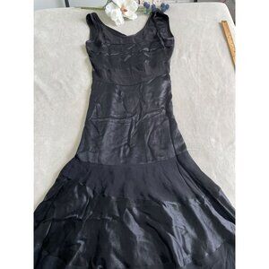 VTG MZM Sport Sleeveless Flared Dress Womens Elegant Satin Chiffon Whimsigoth 8